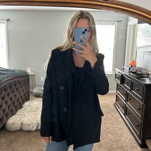 Olivaceous Black Oversized Blazer